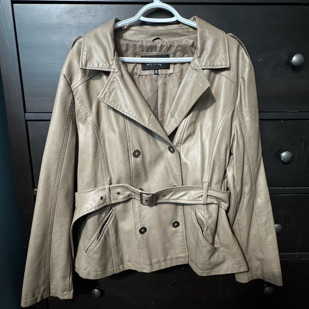 Women's Tan faux leather Jacket